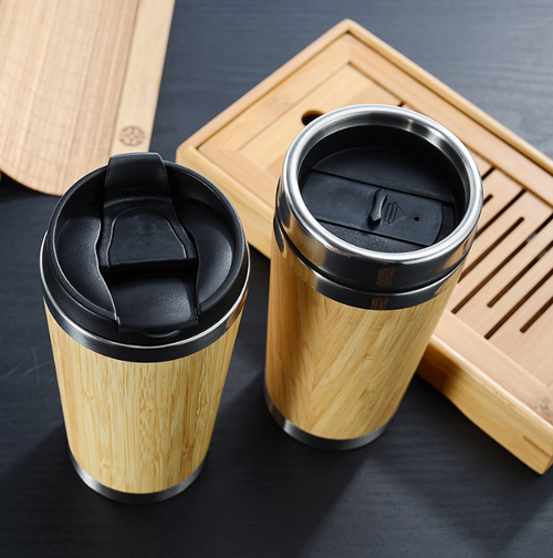 Divine Flow™ Bamboo Stainless Steel Travel Coffee Cup