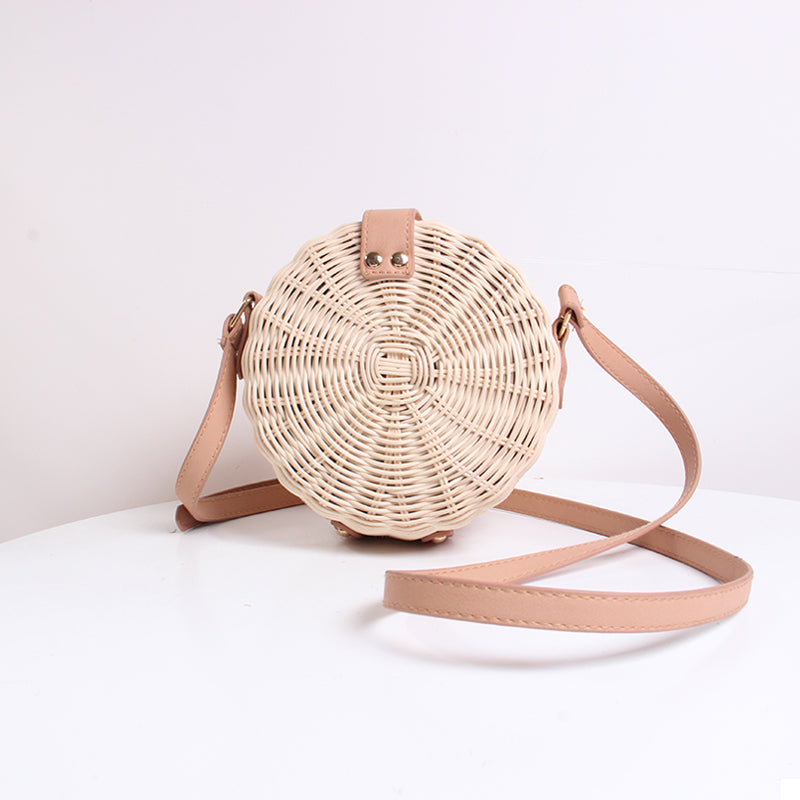 Divine Flow™ Rattan Round Crossbody Bag