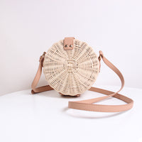 Divine Flow™ Rattan Round Crossbody Bag