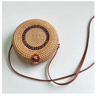 Divine Flow™ Round Rattan Shoulder Bag