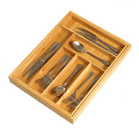 Divine Flow™ Premium Bamboo Cutlery Organizer