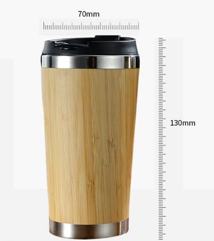 Divine Flow™ Bamboo Stainless Steel Travel Coffee Cup