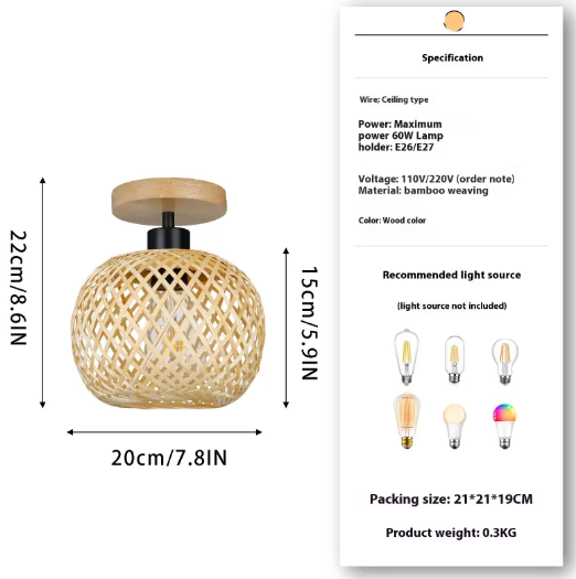 Divine Flow™ Bamboo Glow Pendant Lamp