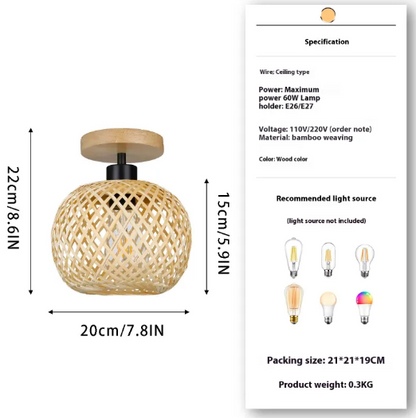 Divine Flow™ Bamboo Glow Pendant Lamp