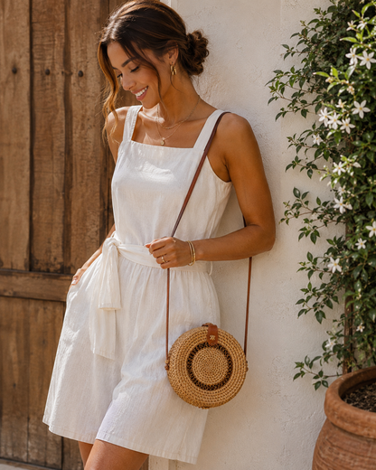Divine Flow™ Round Rattan Shoulder Bag